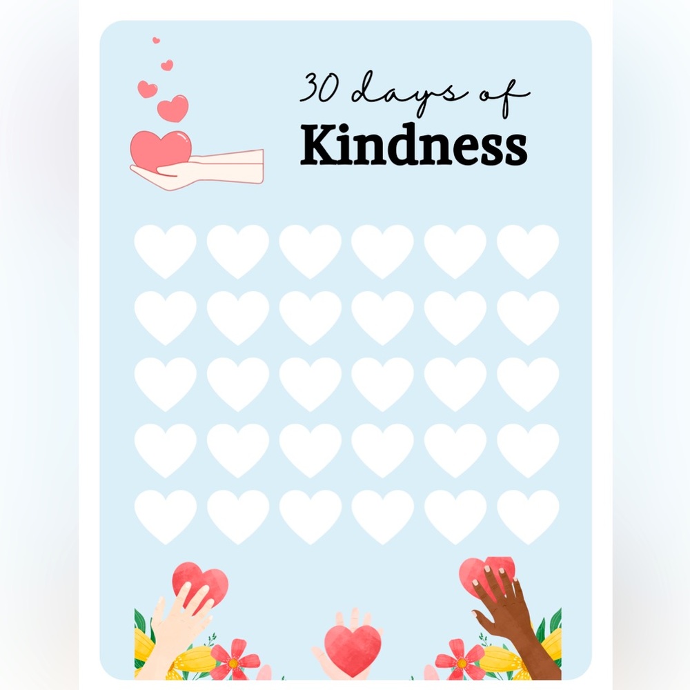 30 days of kindness checklist